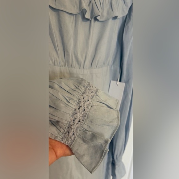 NWT Reformation Blue Sheath Dress with Bishop Sleeves Size 8 sku#85 - Picture 4 of 10